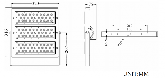 Alojamento de alumínio modular Dimmable 3 da luz de inundação do diodo emissor de luz do poder superior AC100-240V
